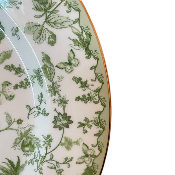 Grace Teaware Porcelain Dinner Plates 10.5" Green & White Floral Set of 4 New - Picture 11 of 13